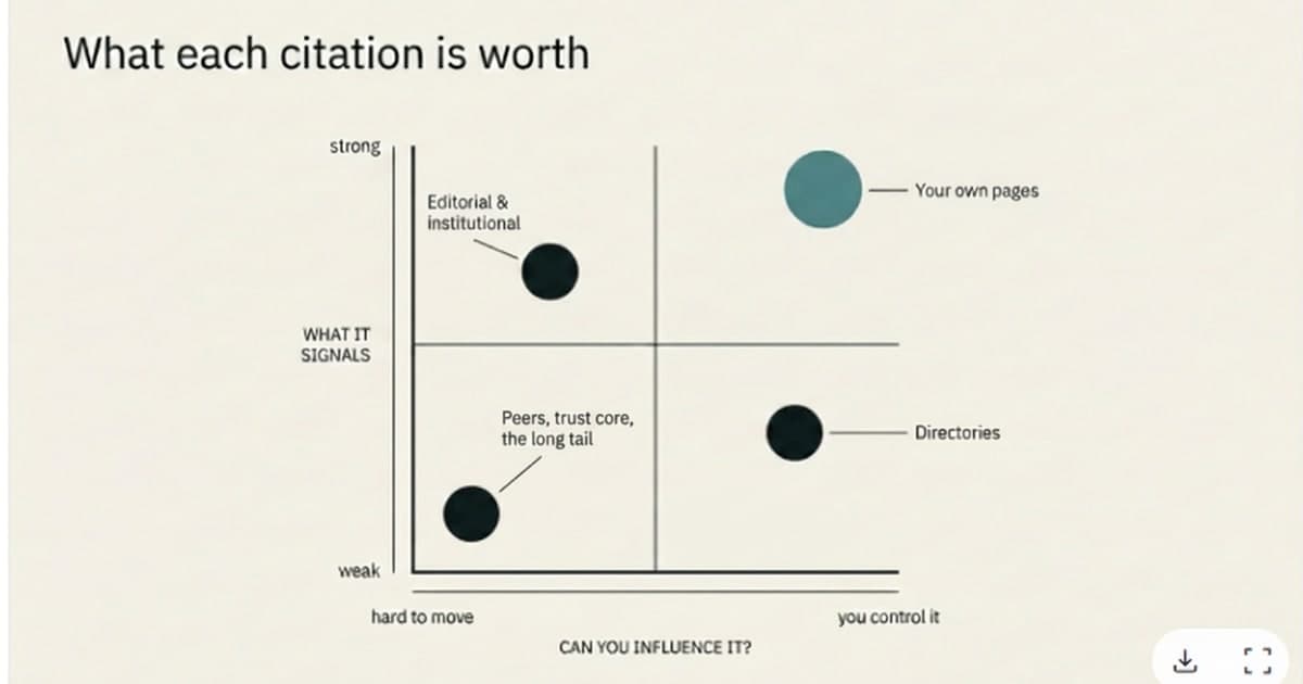 What each citation is worth: signal strength versus how much you can influence it