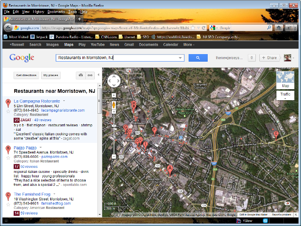 Google Maps with Zagat